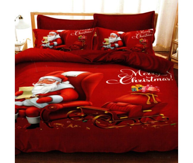 Lenjerie pat finet 3d 6 piese craciun f-xmas41 Lenjerie pat finet 3d 6 piese craciun f-xmas41